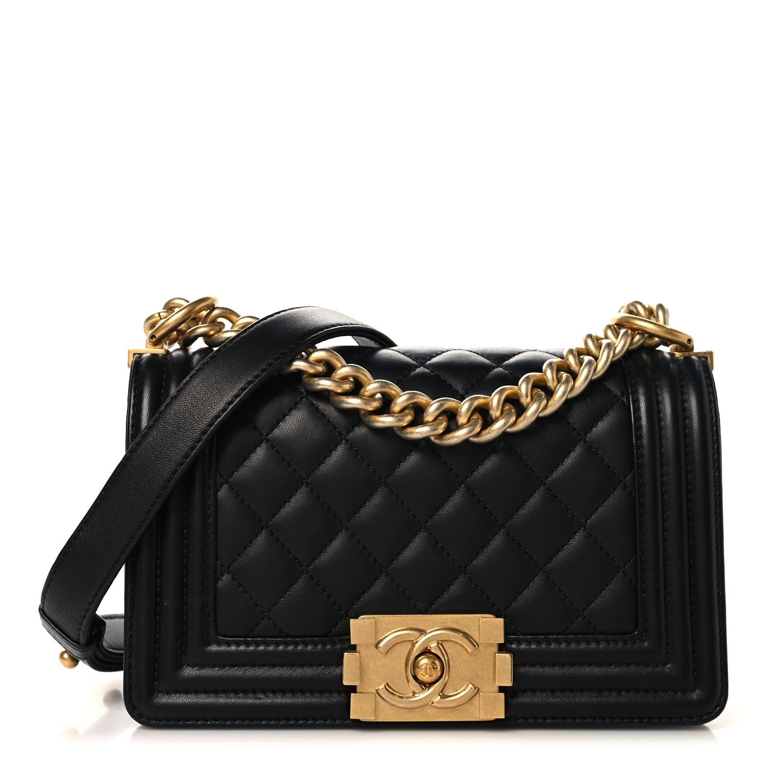 Chanel Lambskin Quilted Small Boy Flap Black