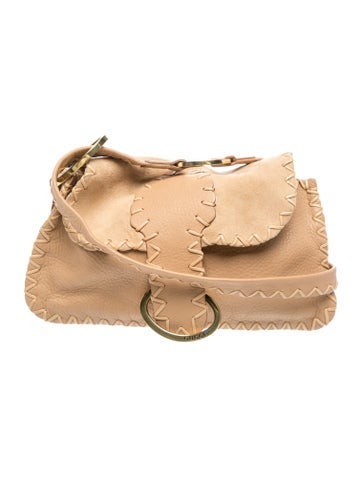 Leather Leather Whipstitch Shoulder Bag