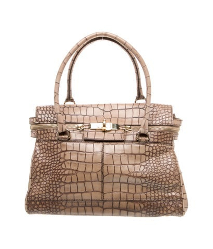 Max Mara Mara Embossed Leather Top Handle Bag