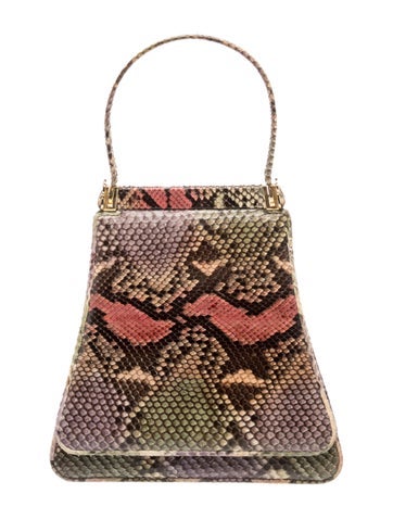 Snakeskin Top Handle Bag