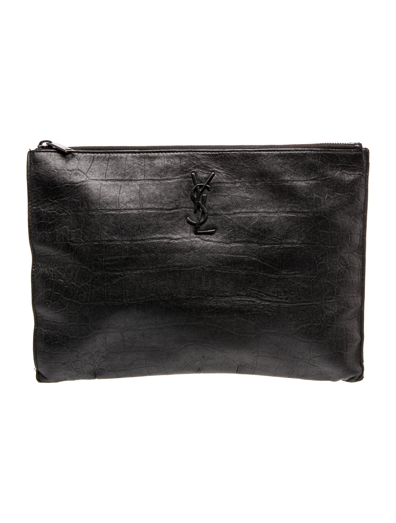 Saint Laurent Embossed Leather Clutch