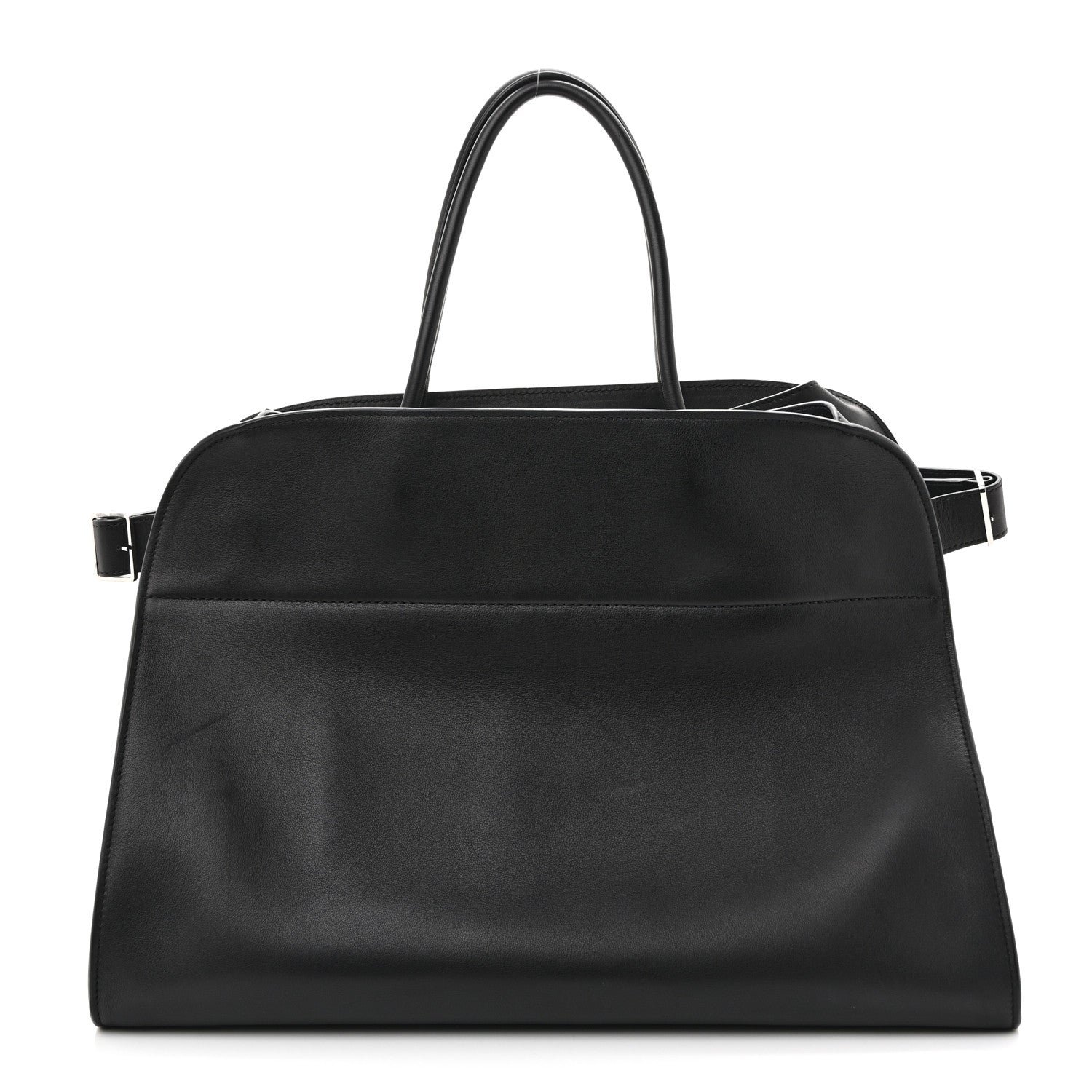 The Row The Row Polished Saddle Calfskin Soft Margaux 17 Black