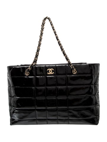 Large Patent Square Quilt Tote