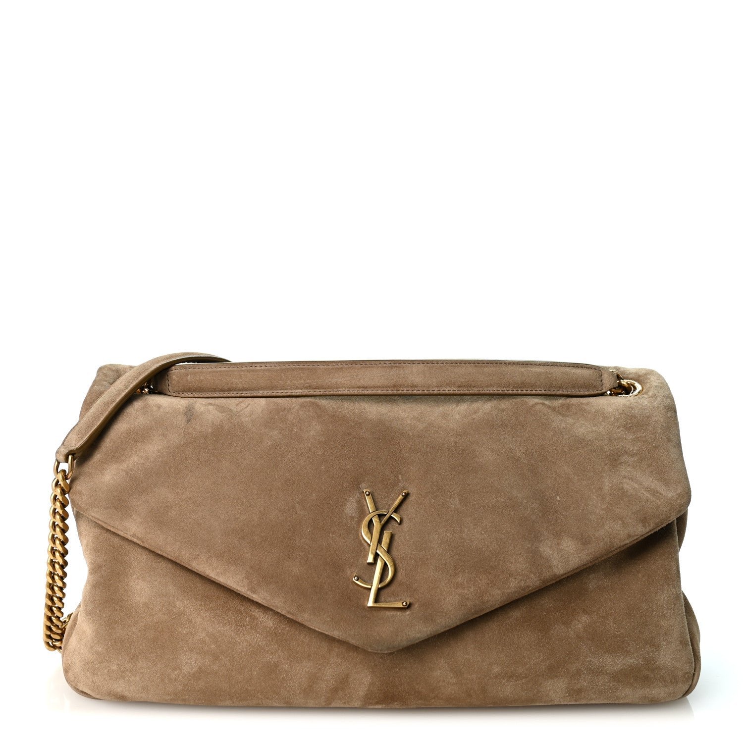 Saint Laurent Suede Large Calypso Dry Grain