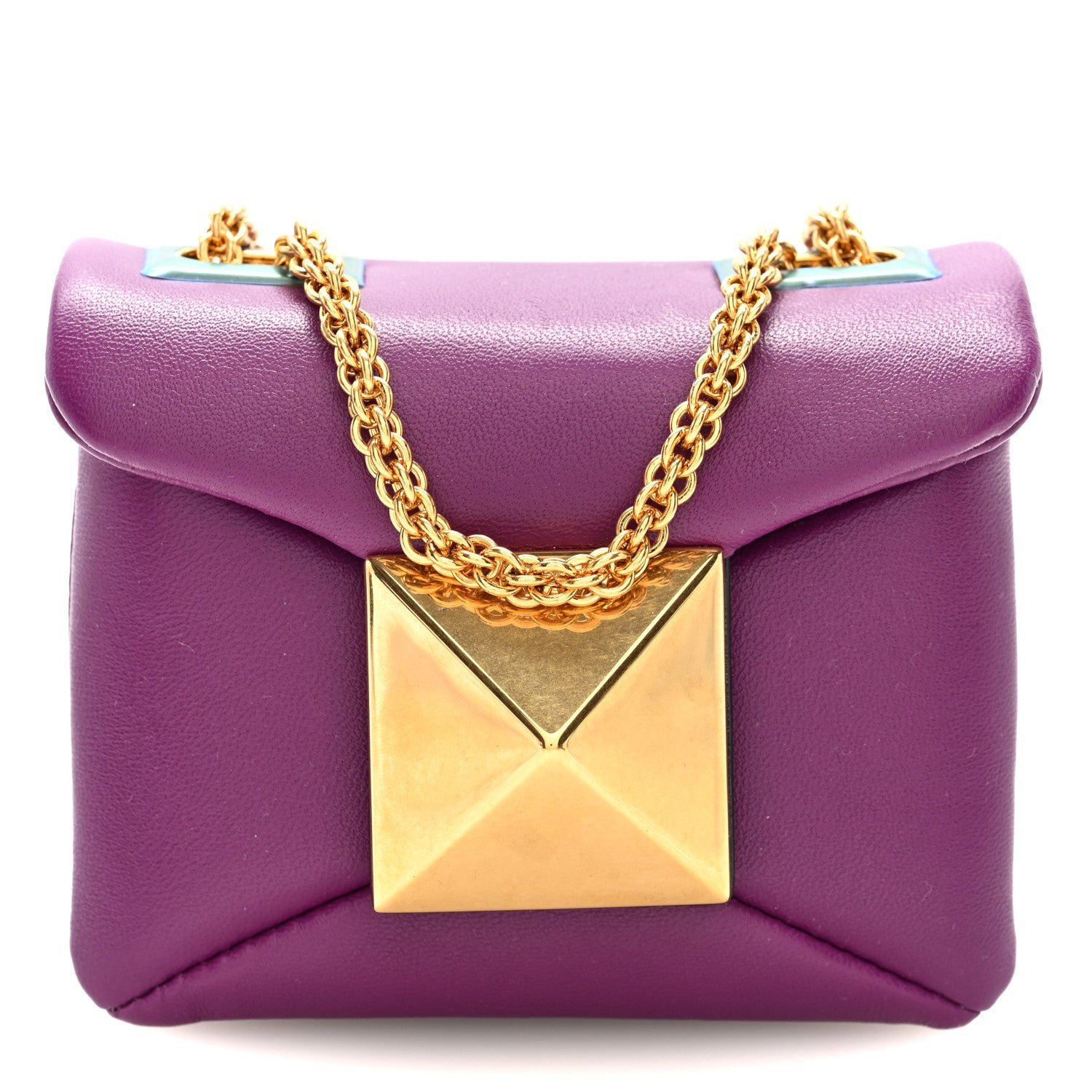 Valentino Garavani Nappa Micro One Stud Chain Bag Prune