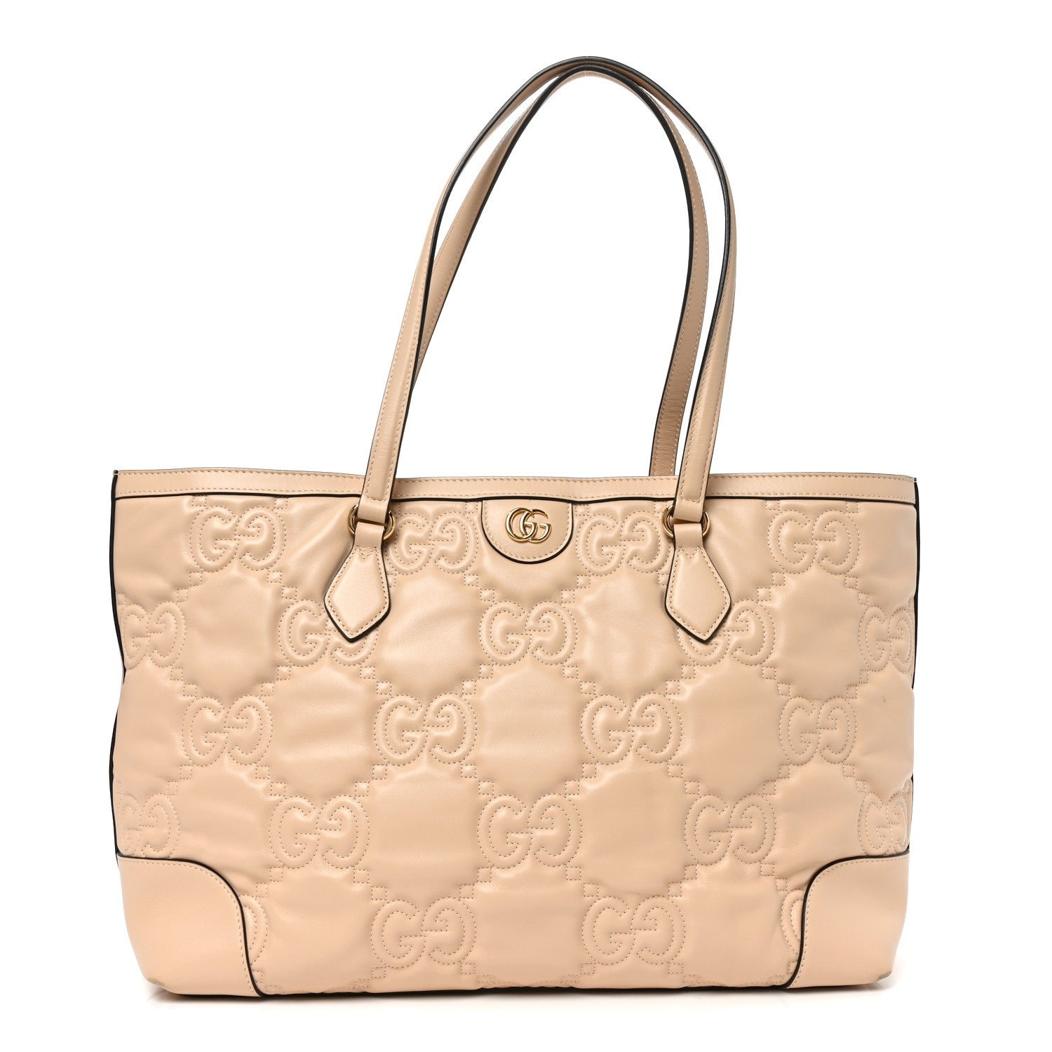 Gucci Calfskin GG Matelasse Medium Ophidia Shopping Tote Beige