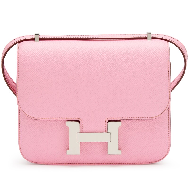 Hermes 5P Bubblegum Pink Epsom Mini Constance 18 Palladium Hardware, 2021