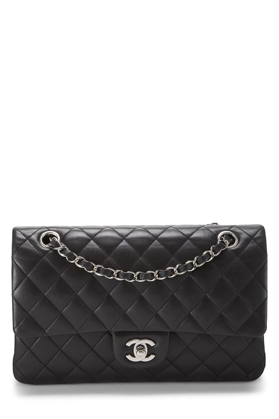Black Quilted Lambskin Classic Double Flap Medium