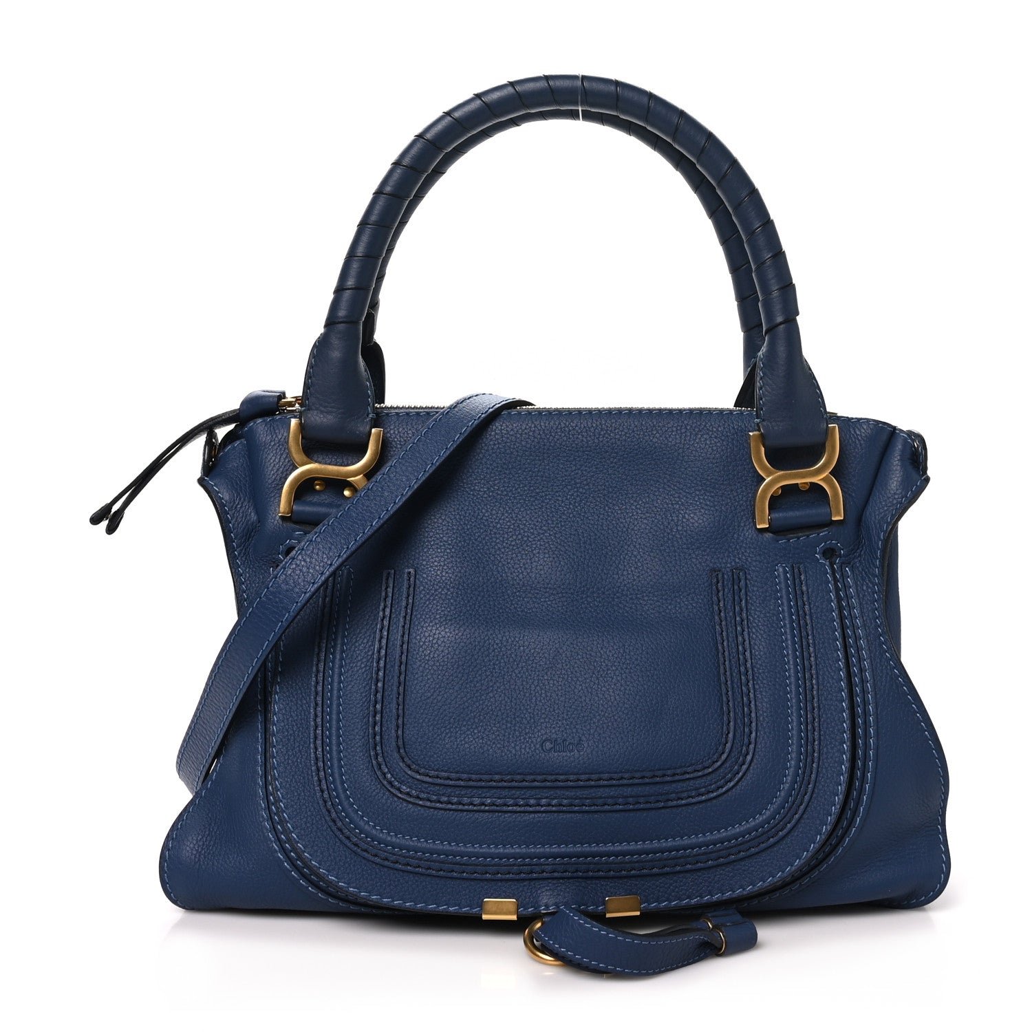 Chloe Calfskin Medium Marcie Satchel Scuba Blue