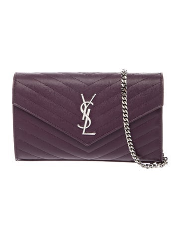 Chevron Saint Laurent Monogram Envelope Wallet on Chain