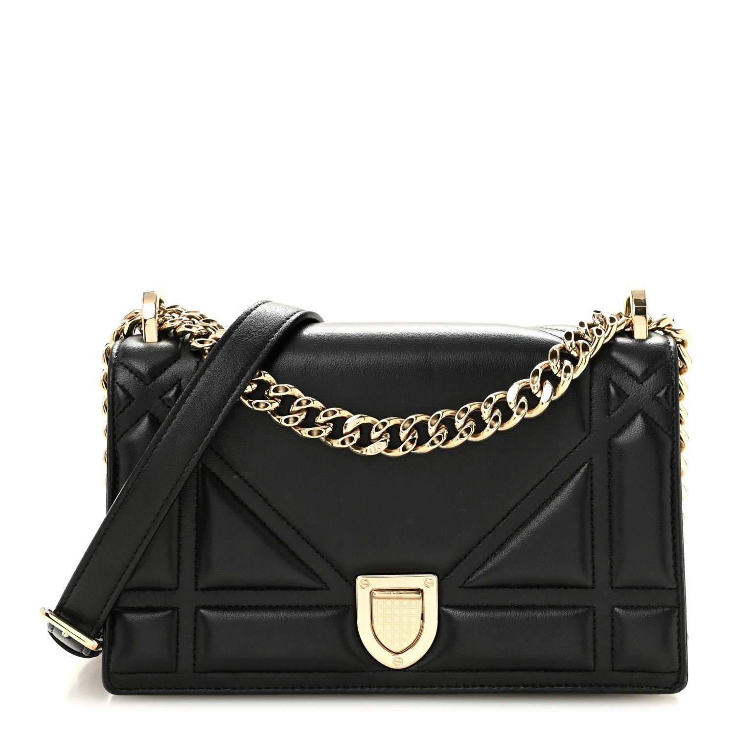 Christian Dior Calfskin Small Diorama Flap Bag Black