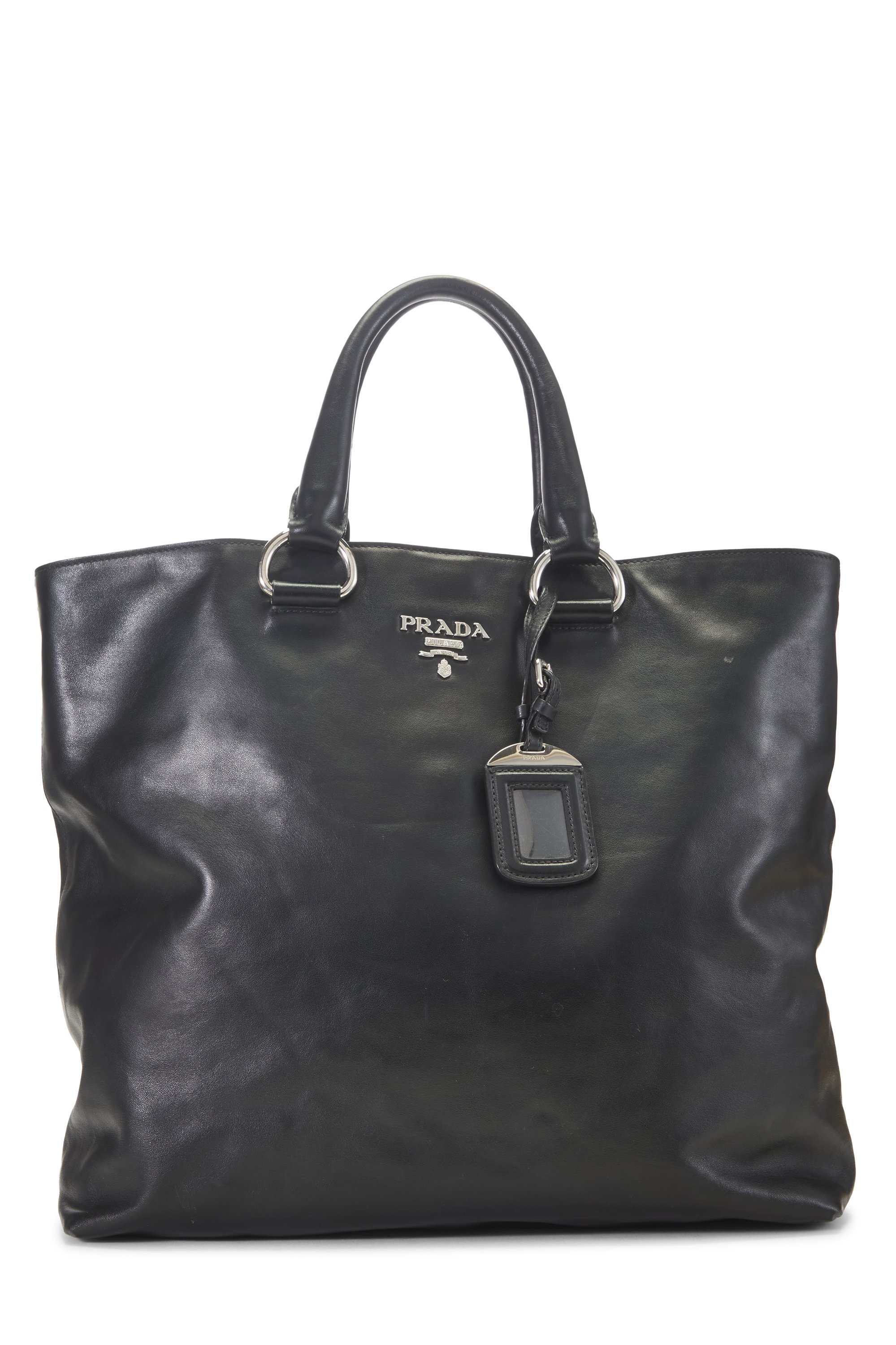 Black Calfskin Shopping Tote Medium