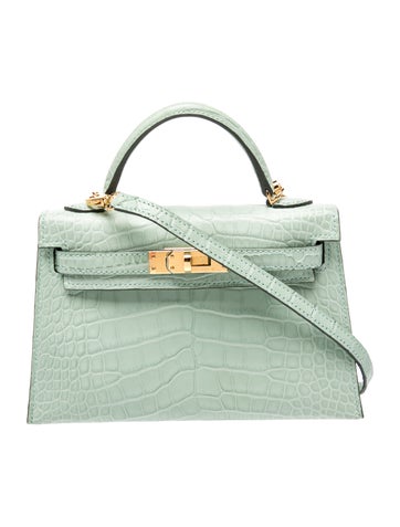 Hermes 2024 Matte Alligator Mini Kelly II Sellier 20