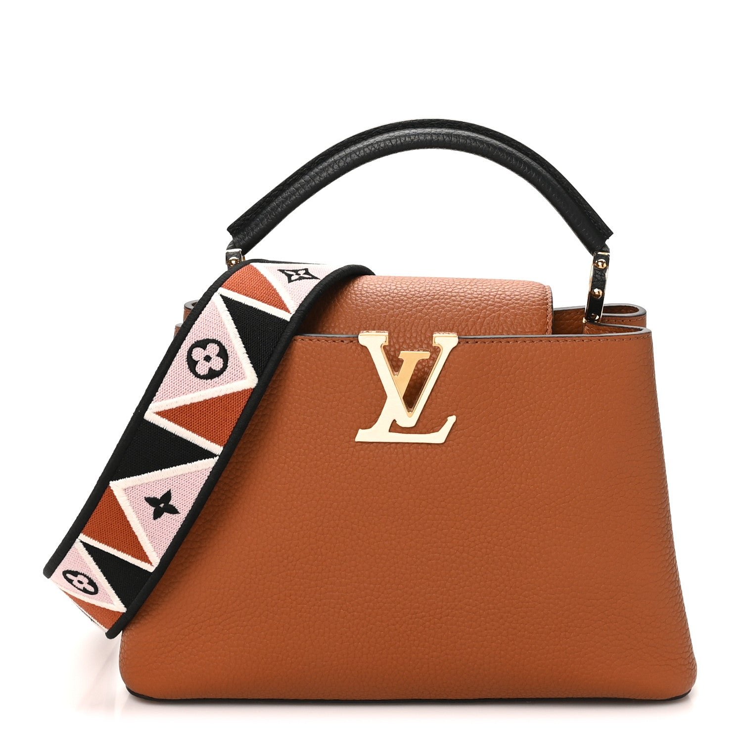 Louis Vuitton Taurillon Karakoram Capucines BB  Tan Black