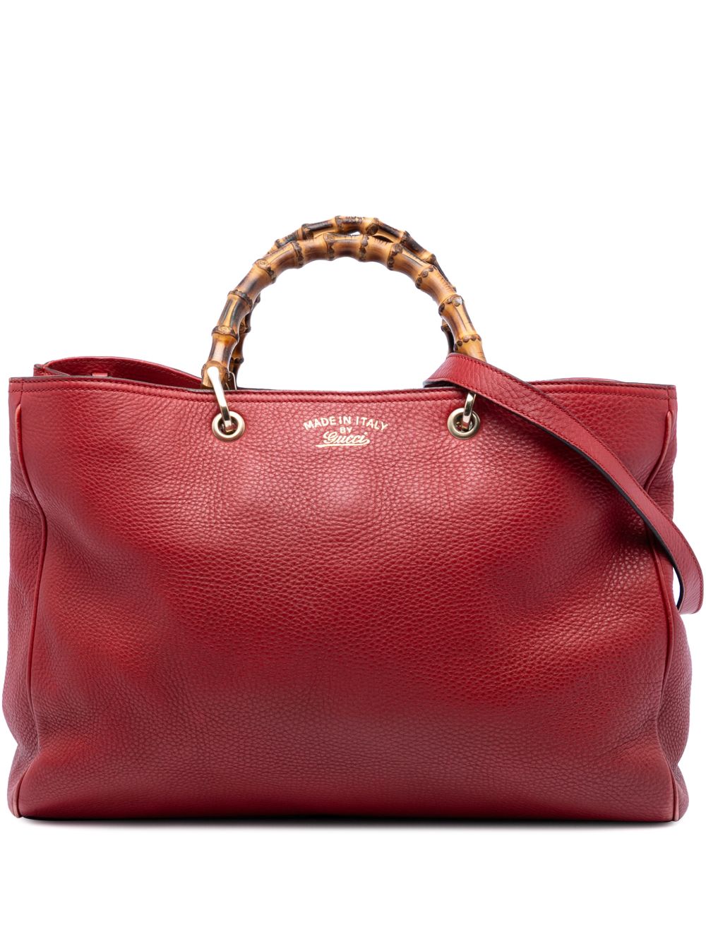 2016-2026 Large Calfskin Bamboo Shopper satchel