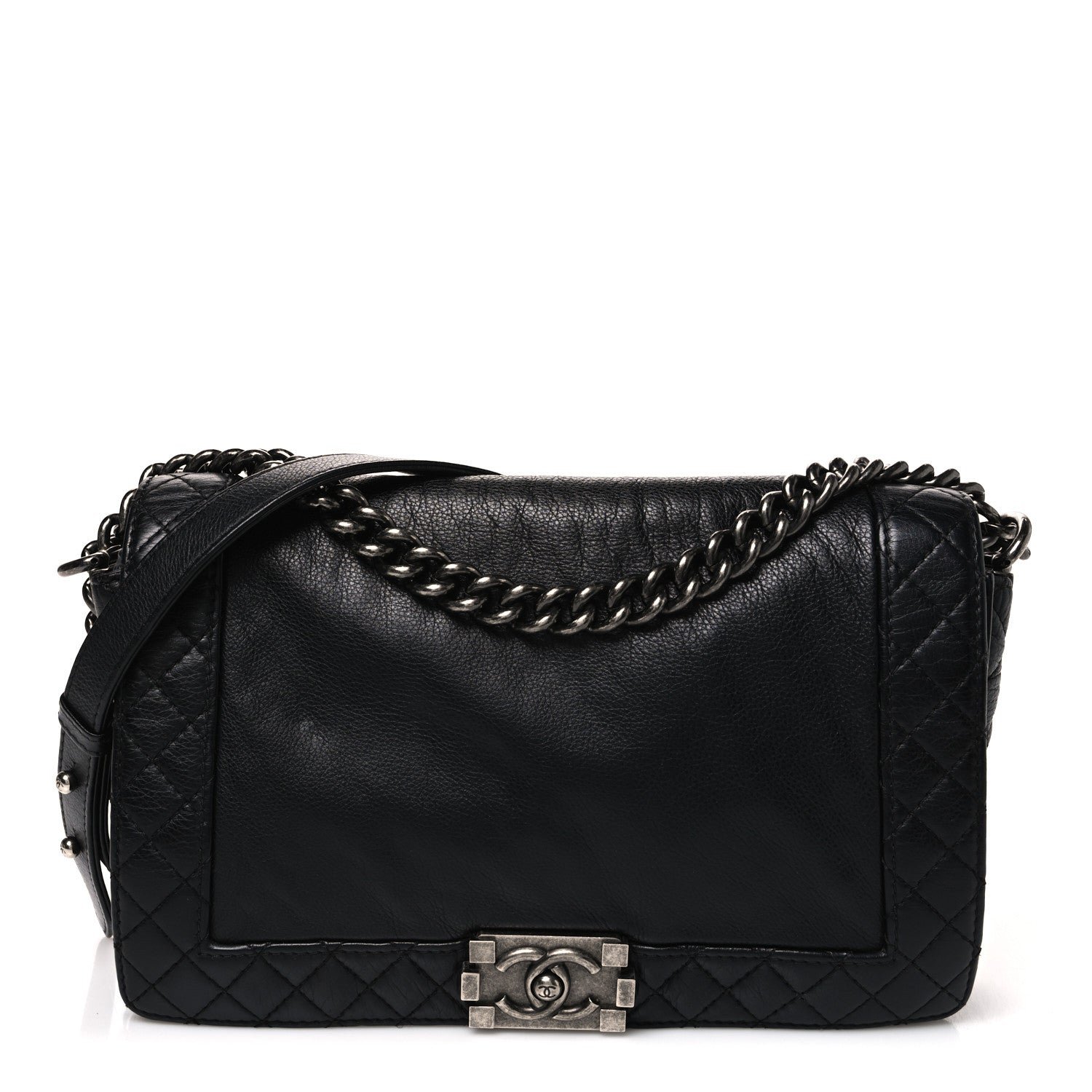 Chanel Calfskin New Medium Boy Reverso Flap Black