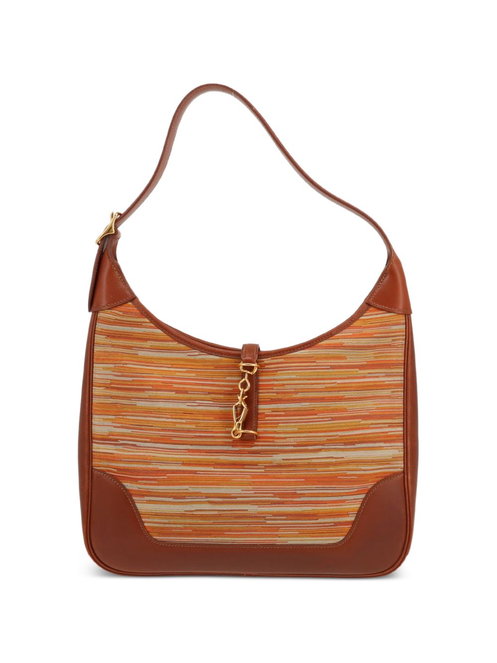 2002 Trim adjustable strap leather shoulder bag