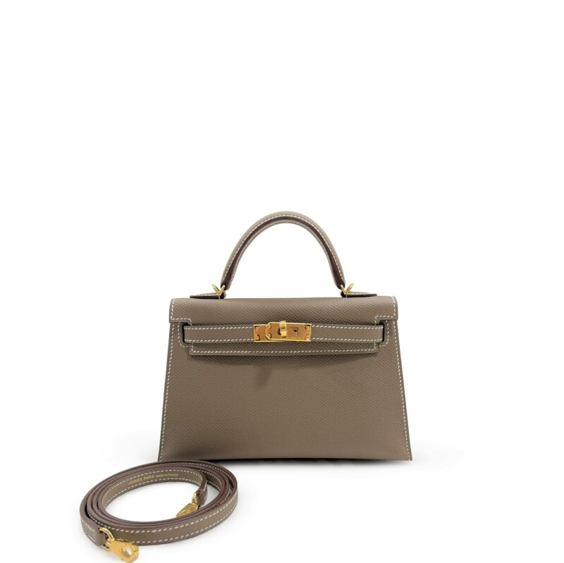 Hermes Etoupe Epsom Mini Kelly II Gold Hardware, 2025