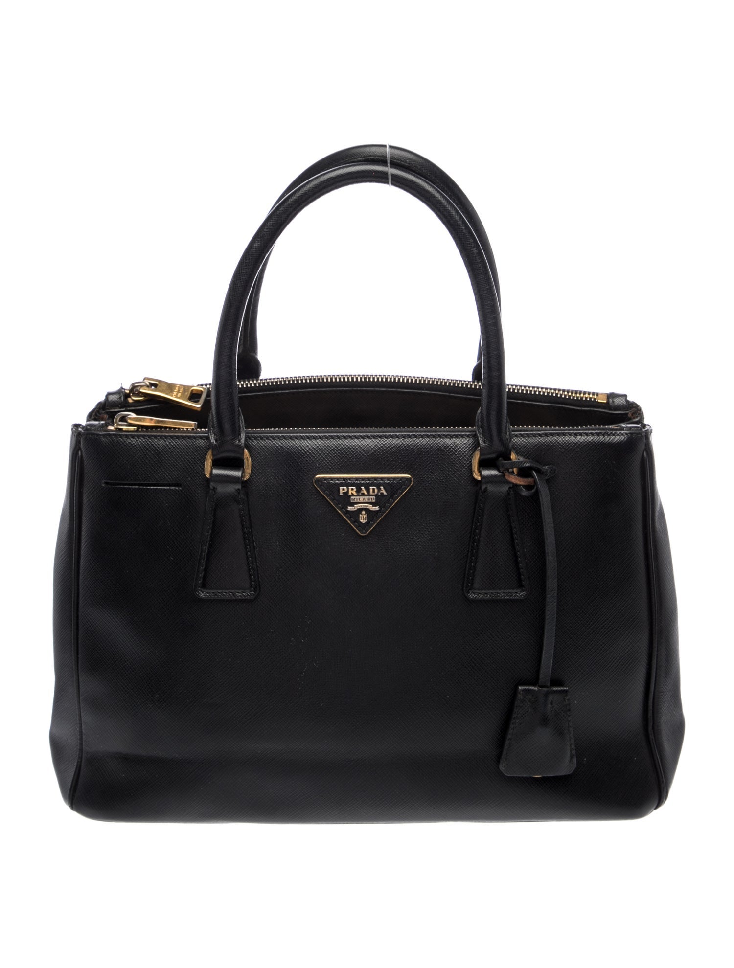 Saffiano Lux Leather Galleria Double Zip Small