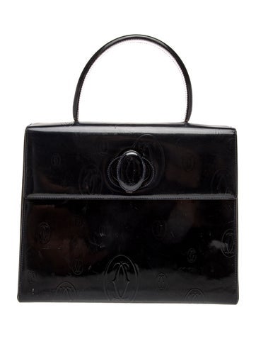 Cartier Patent Leather Top Handle Bag