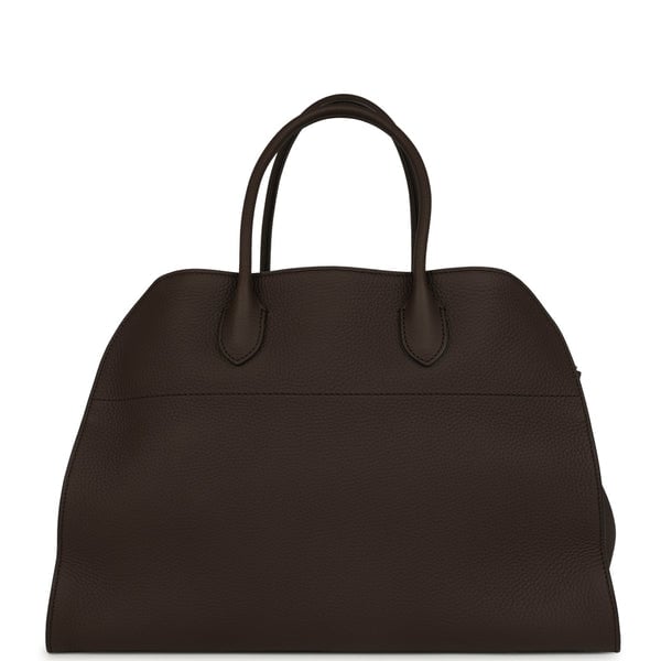The Row The Row Soft Margaux 15 Bag Deep Brown Calfskin Silver Hardware