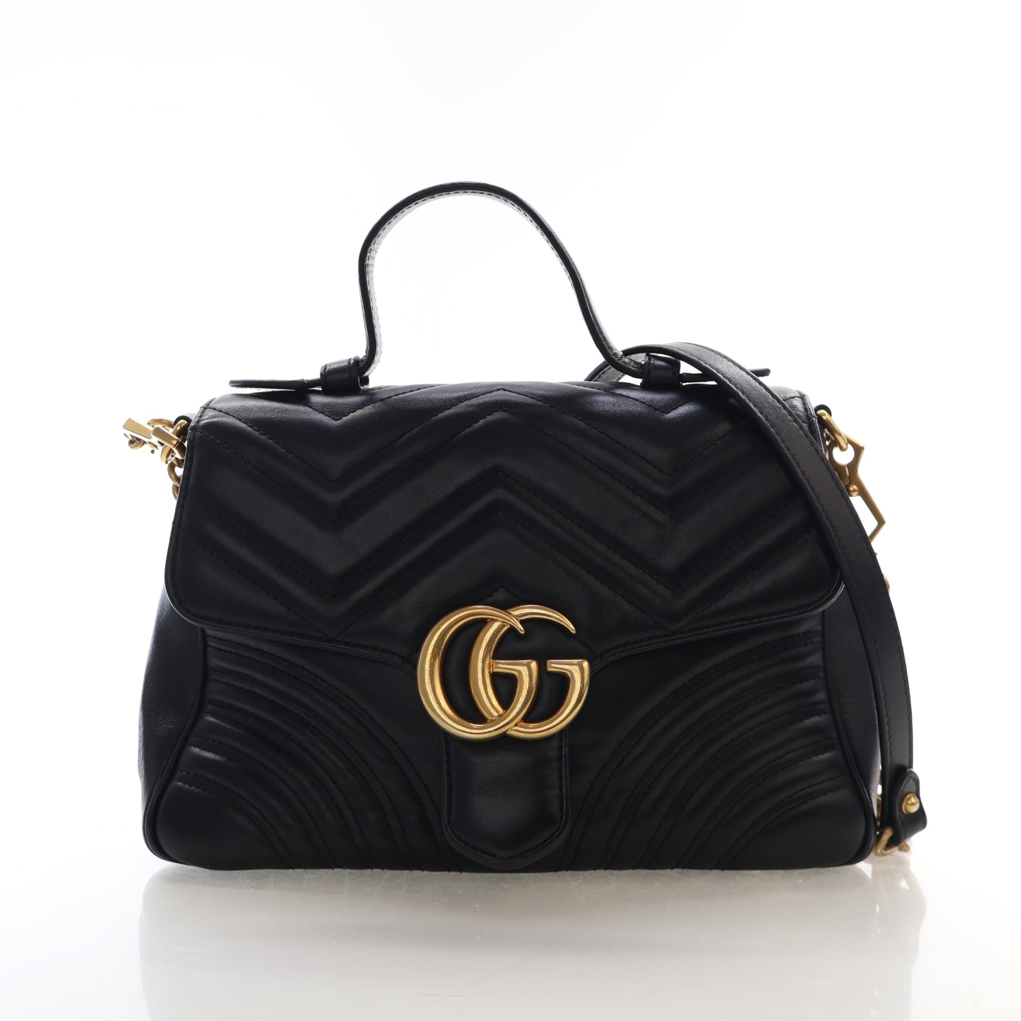 Gucci Small Calfskin Marmont Top Handle Bag