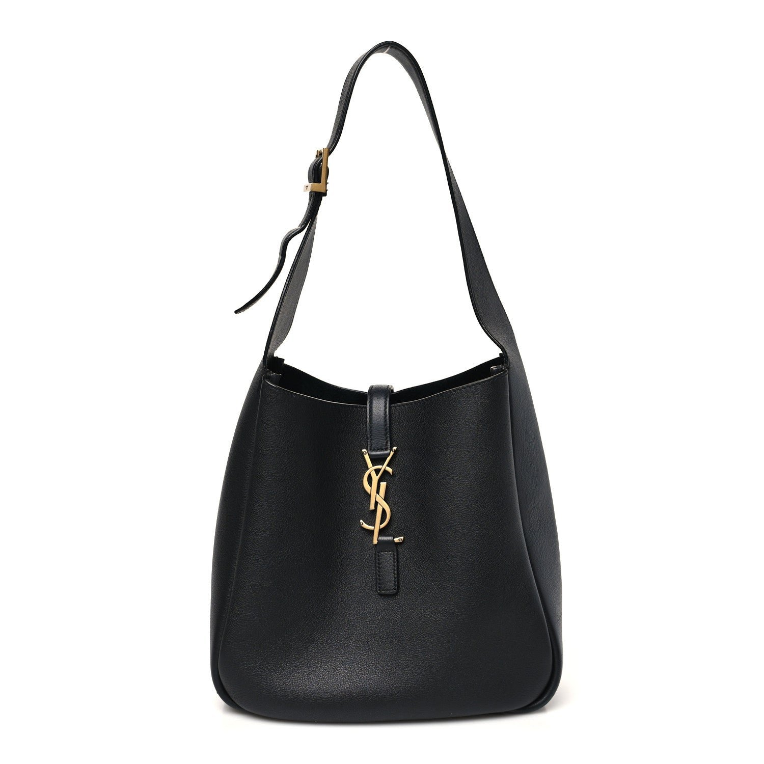 Saint Laurent Smooth Calfskin Small Le 5 A 7 Soft Hobo Black
