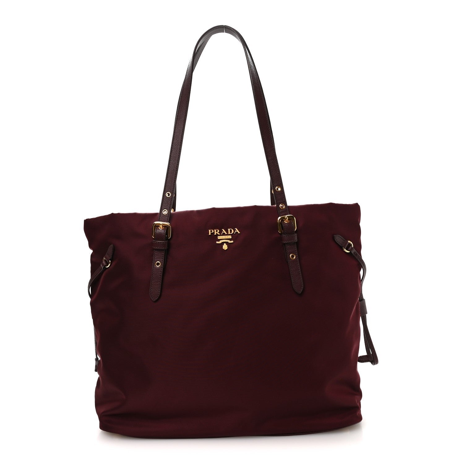 Tessuto Nylon Saffiano Tote Granato