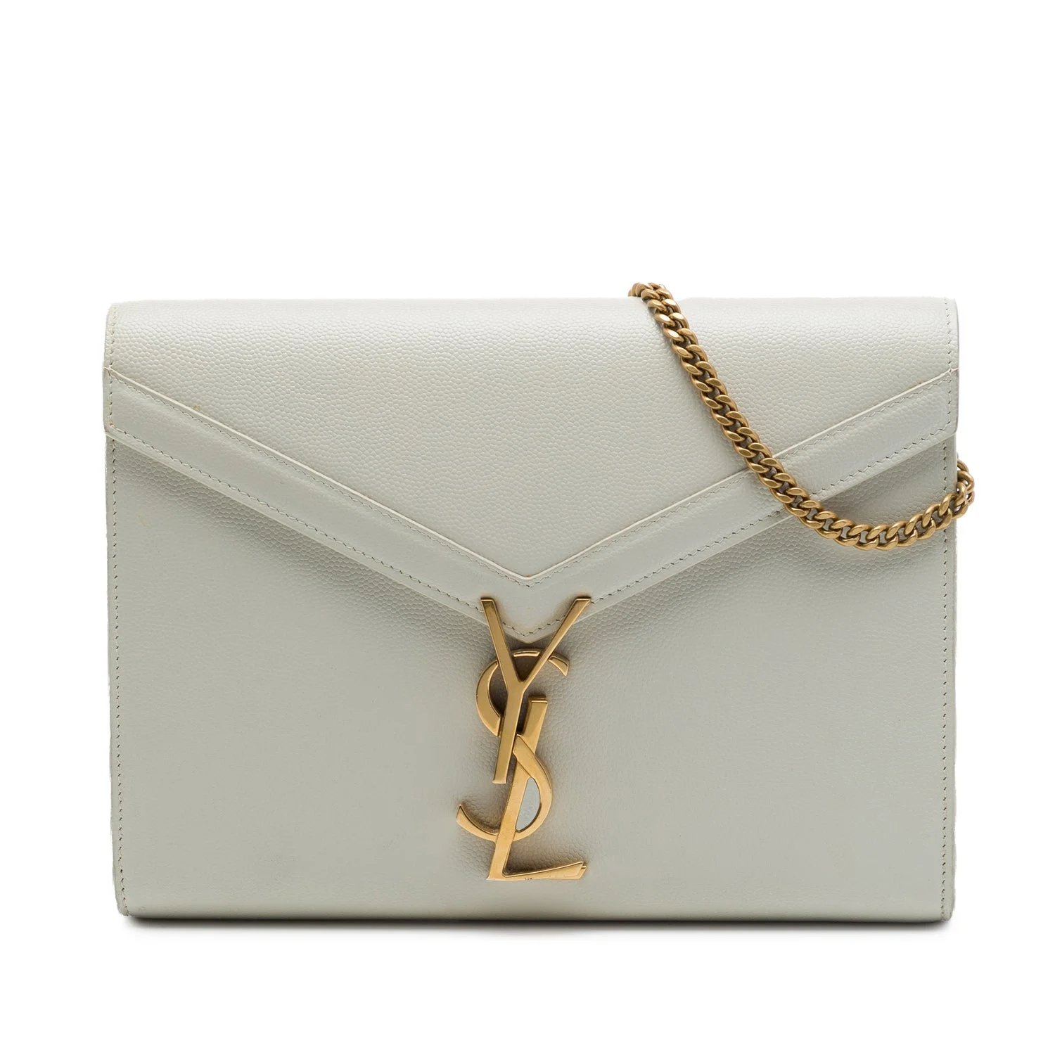 Calf Leather Grain De Poudre Monogram Cassandra Chain Wallet