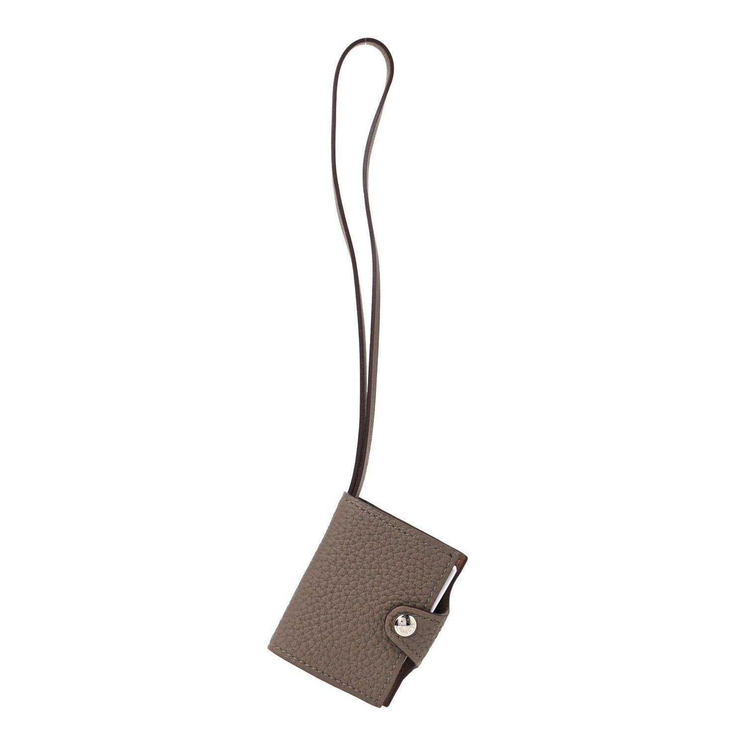 Hermes Togo Swift Verso Ulysse Nano Bag Charm Etoupe Alezan