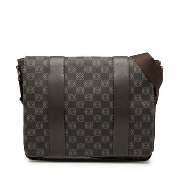 Anagram Coated Canvas Flap Crossbody