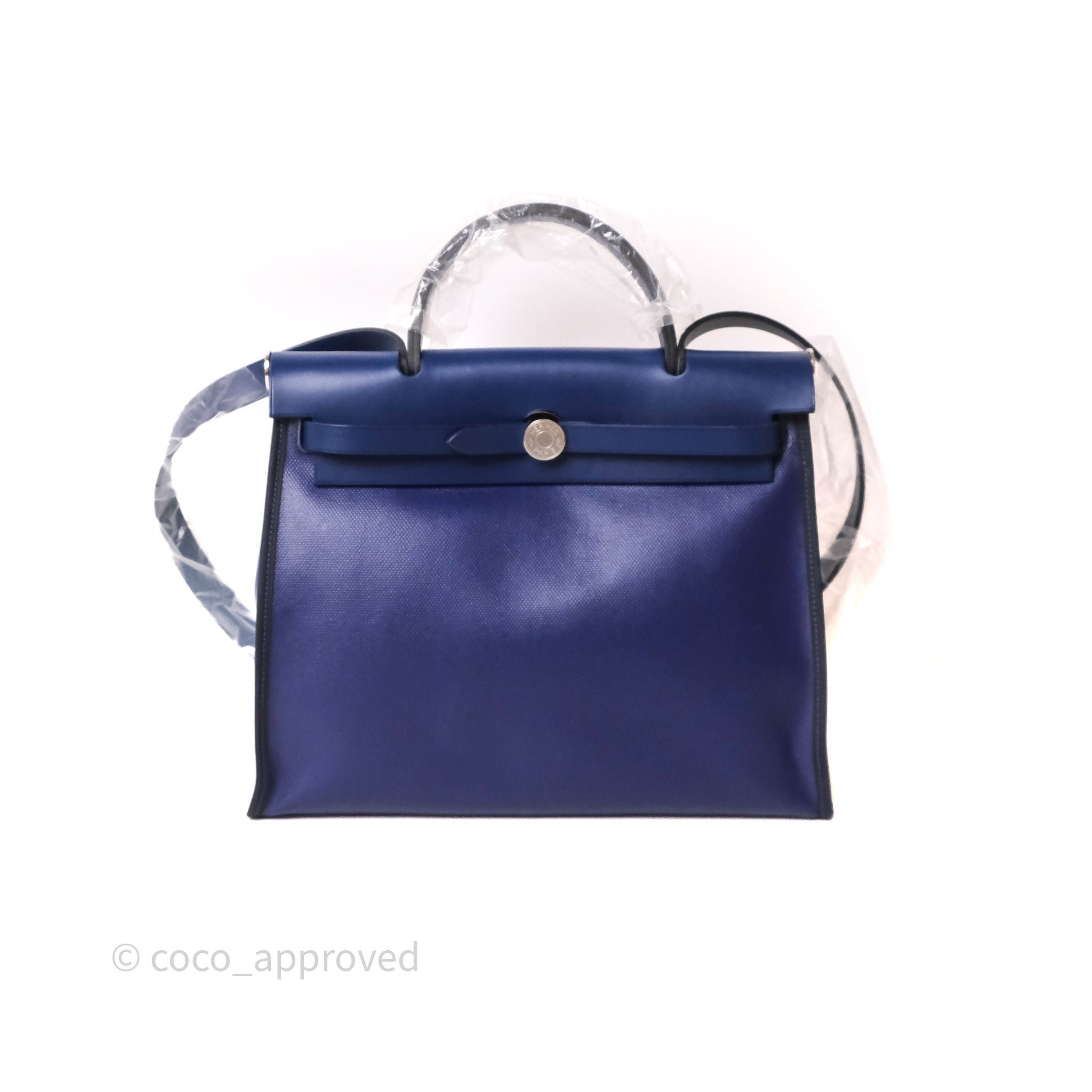 Hermès Herbag Zip 31 Bleu Encre/ Bleu Saphir Palladium Hardware