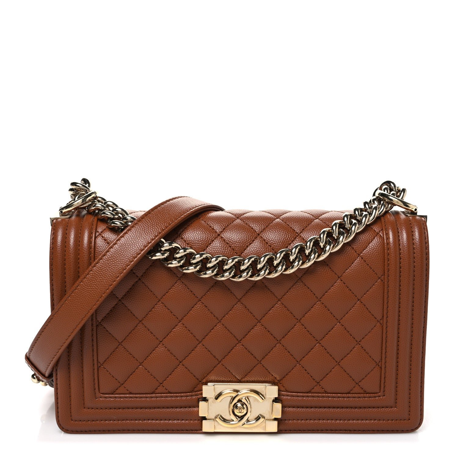 Chanel Caviar Quilted Medium Boy Flap Brown