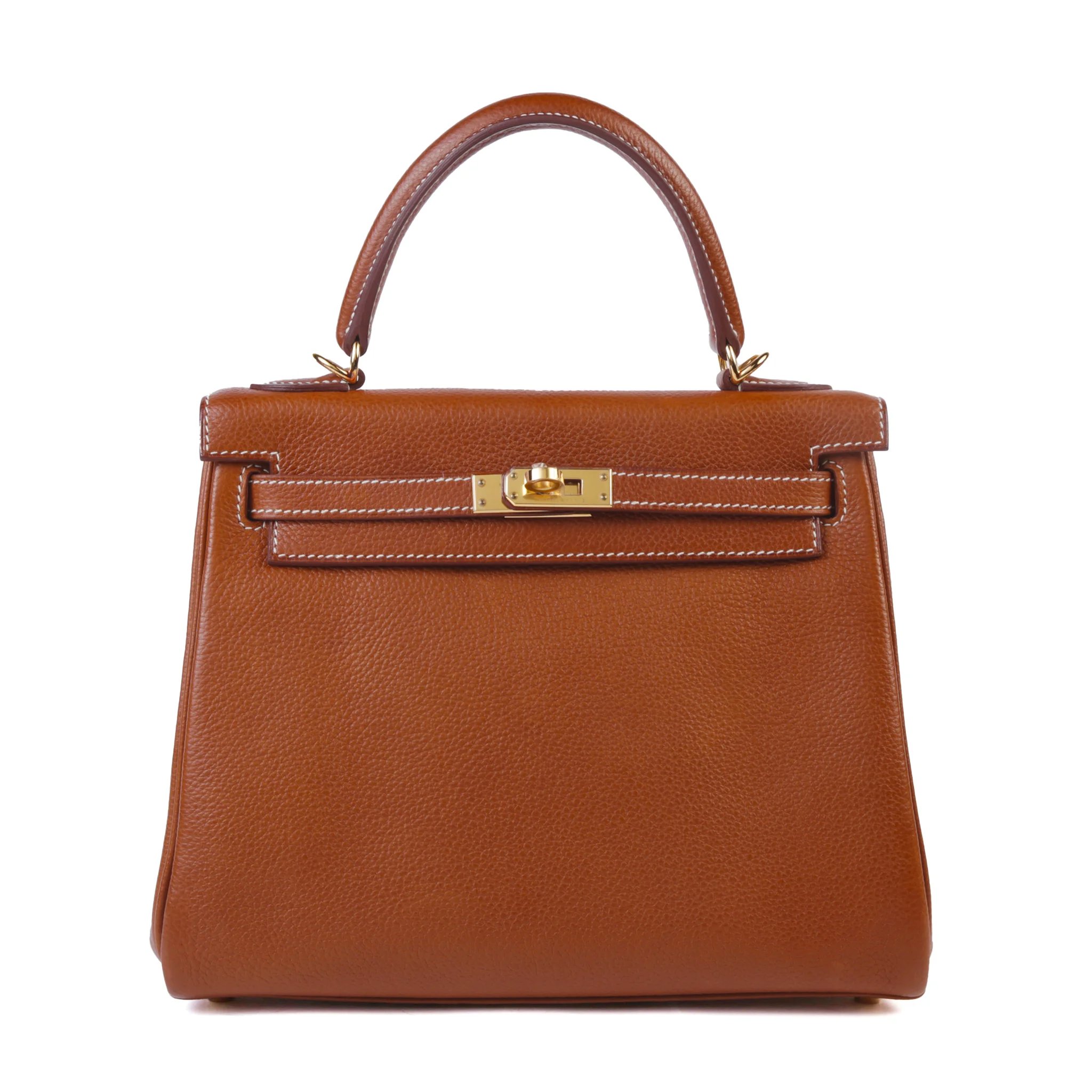 Very Good ( Rank A) HERMÈS Kelly 25 Fauve (34) Barenia Faubourg Gold hardware Z (2021)