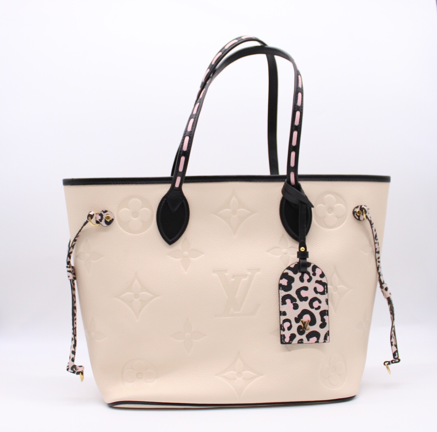 Louis Vuitton Louis Vuitton Neverfull MM, Wild at Heart White and Leopard, Preowned in Dustbag CMA001