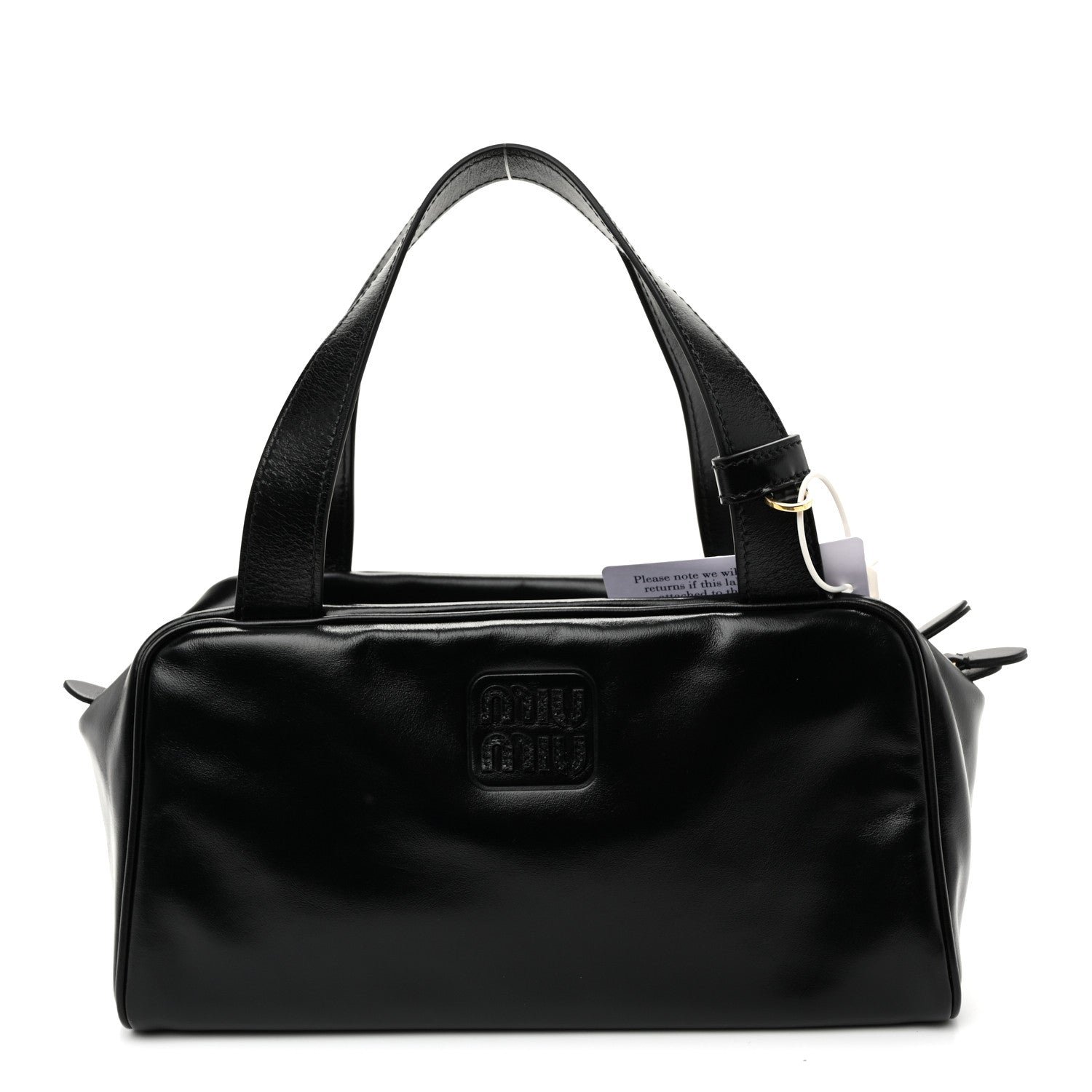Miu Miu Vitello Lux Bauletto Top Handle Bag Black