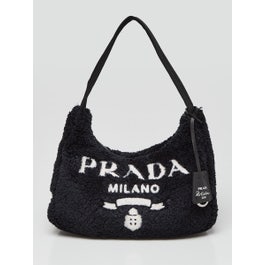 Prada Black Terry Cloth Re-Edition 2000 Mini Bag