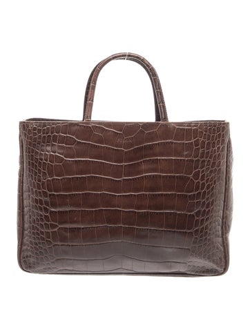Embossed Leather Top Handle Bag