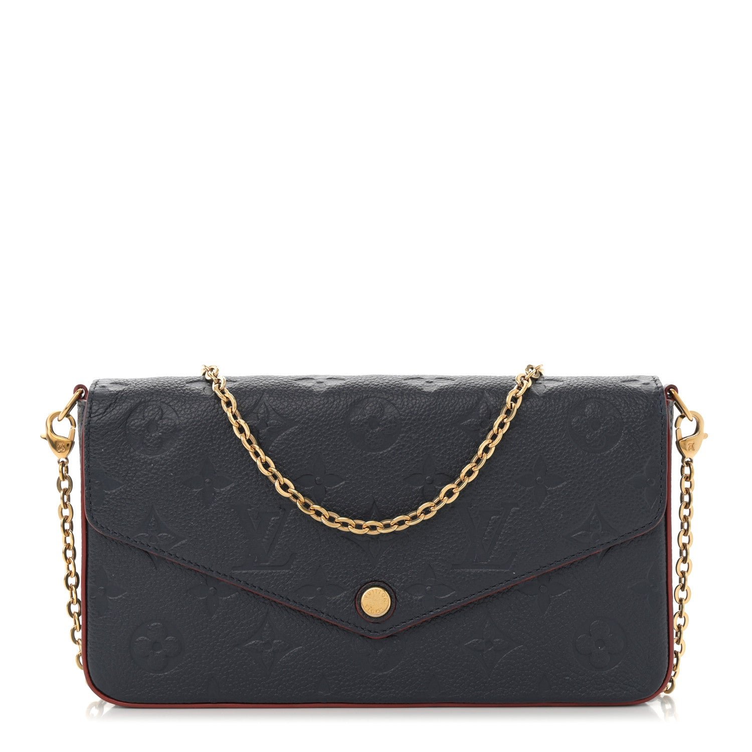 Louis Vuitton Empreinte Pochette Felicie Chain Wallet Marine Rouge