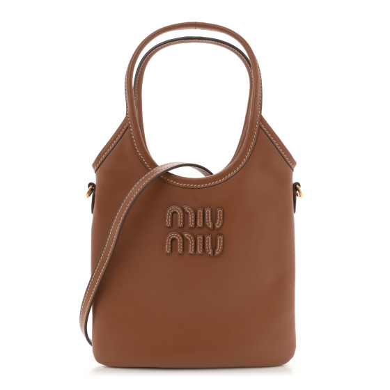 Miu Miu Nappa Mini Ivy Bag Cognac