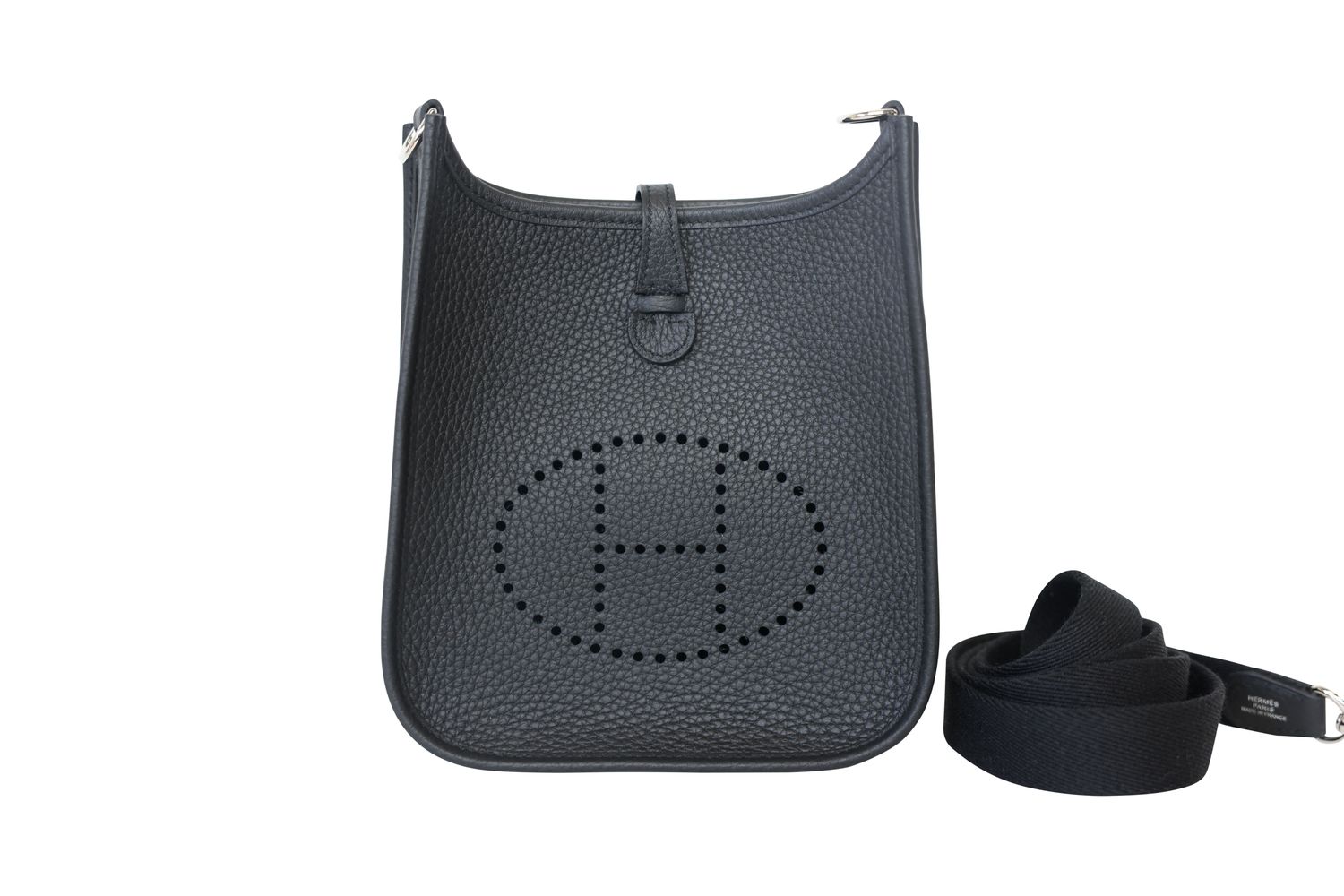 Hermes Hermes Evelyne TPM, Black Taurillon Clemence Leather with Palladium Hardware, K 2025 Stamp, New in Box WA001