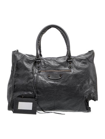Balenciaga Leather Motocross Classic Voyage Weekender