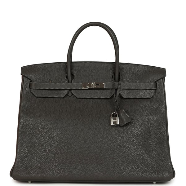 Hermes Pre-owned Hermes Birkin 40 Graphite Clemence Palladium Hardware
