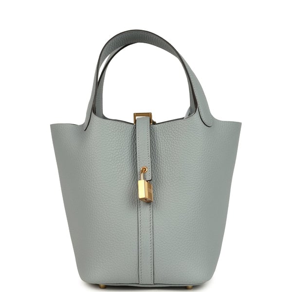 Hermes Hermes Picotin Lock 18 Gris Pantin Clemence Gold Hardware