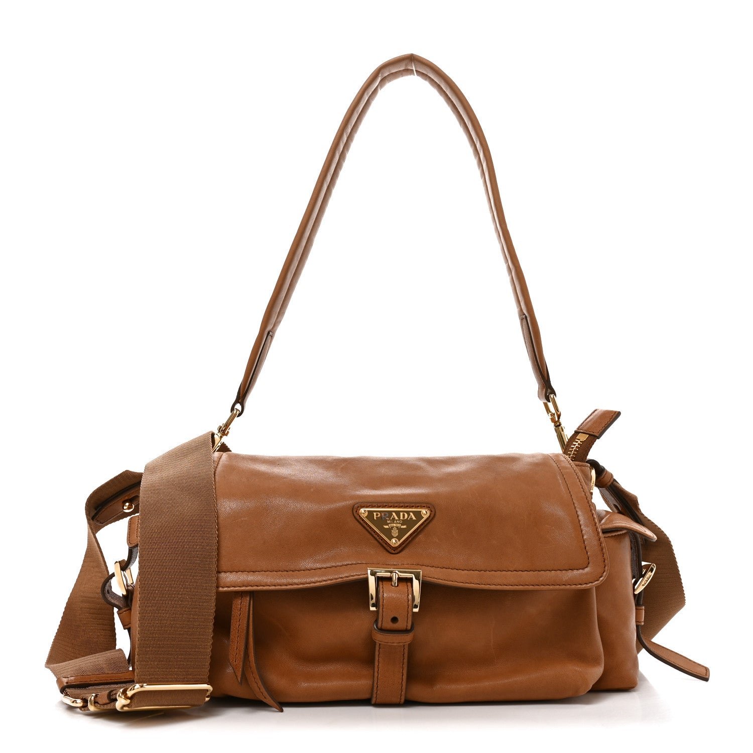 Prada Nappa Medium Explore Shoulder Bag Caramel