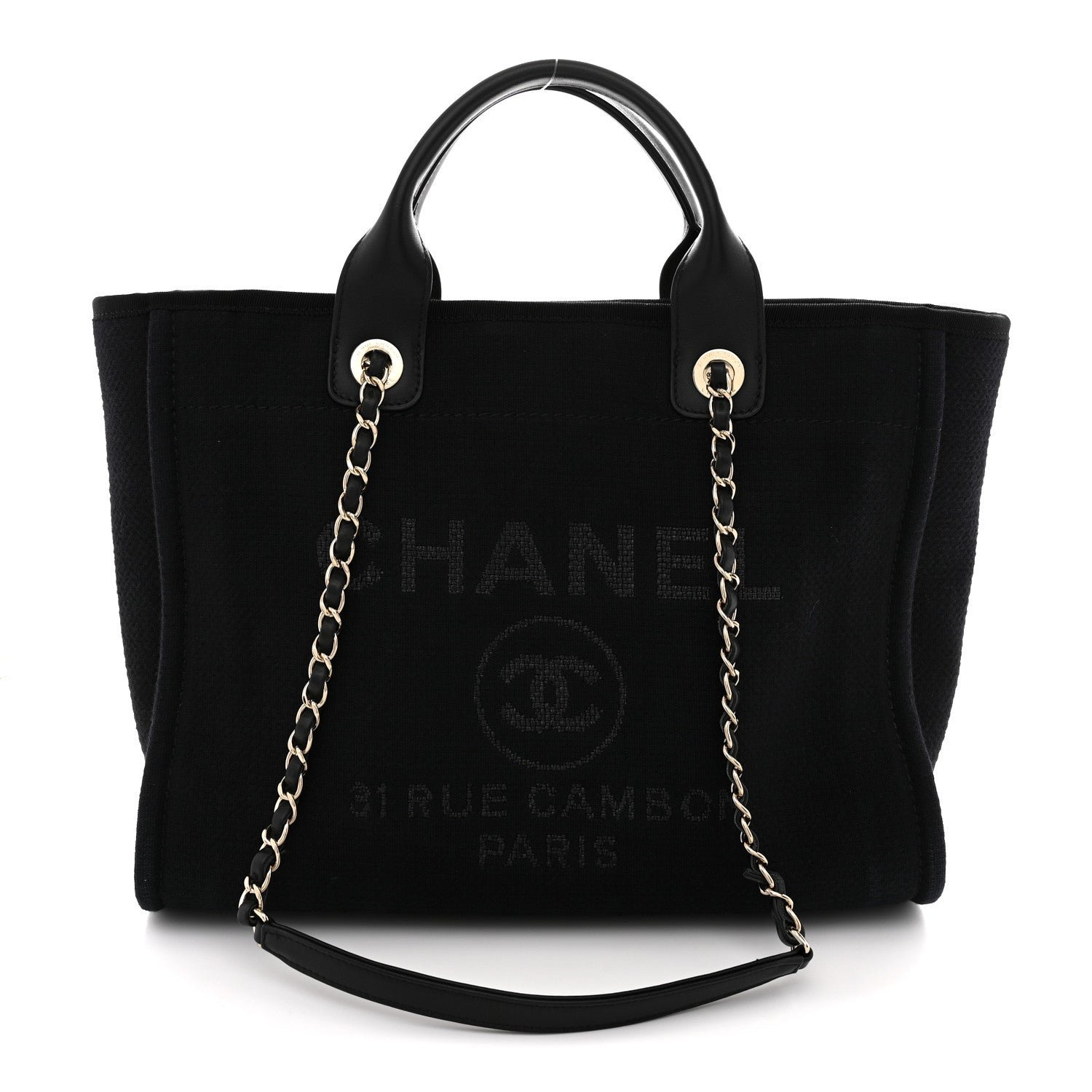 Chanel Mixed Fibers Small Deauville Tote Black