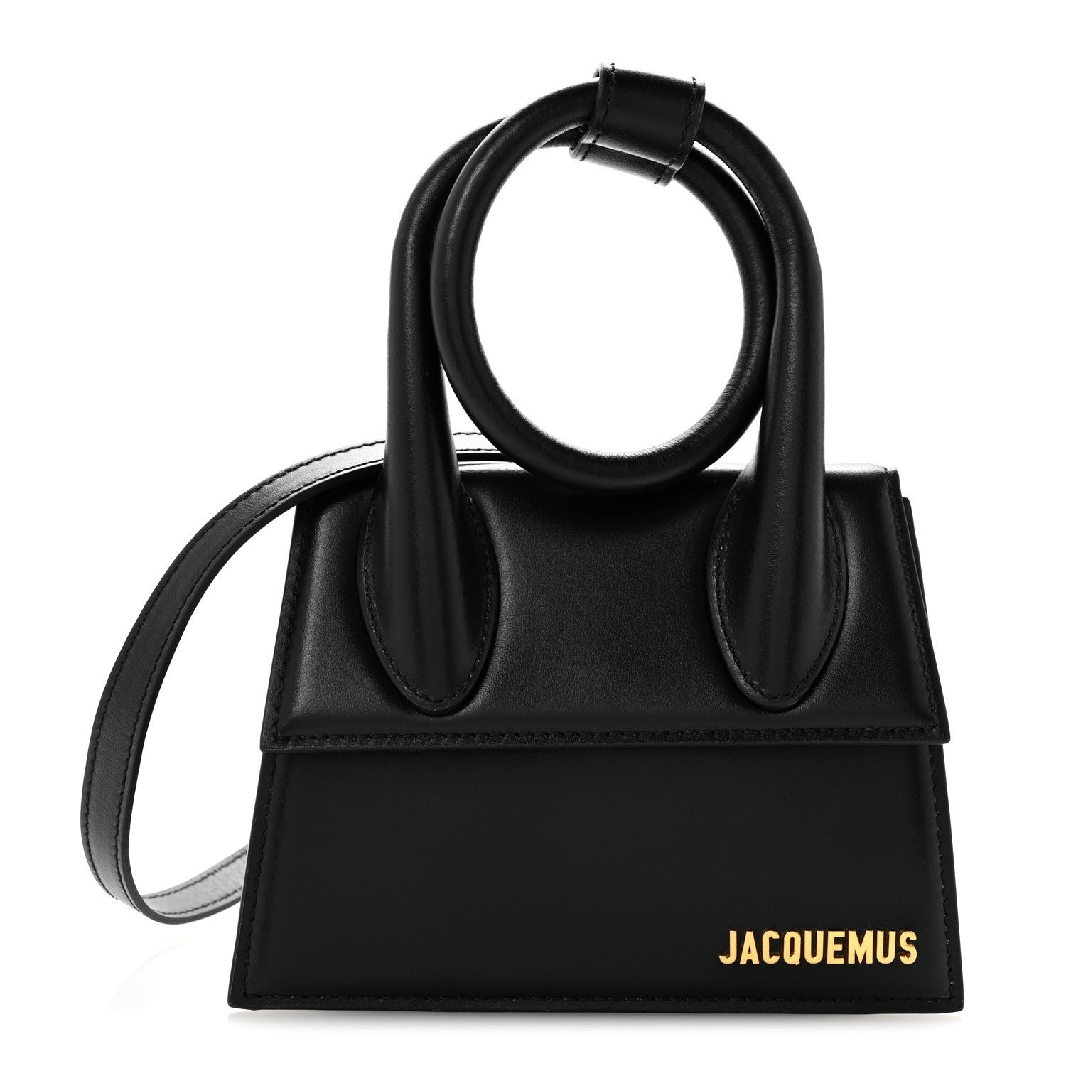 Jacquemus Smooth Calfskin Le Chiquito Noeud Black Black
