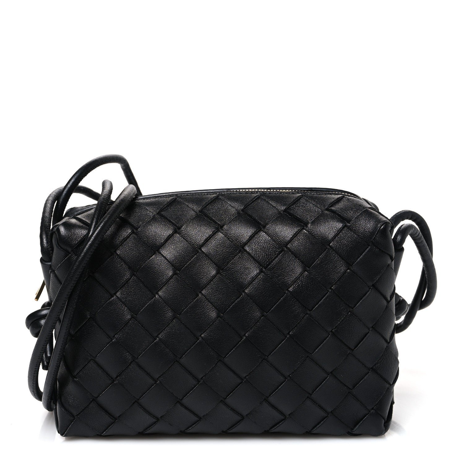 Bottega Veneta Nappa Intrecciato Mini Loop Camera Bag Black