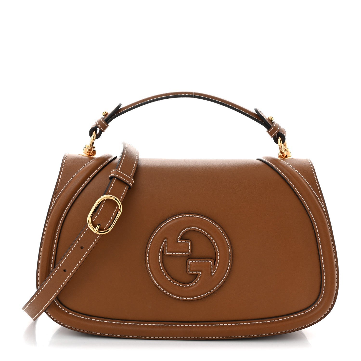 Gucci Calfskin Large Blondie Top Handle Flap Bag Sundial