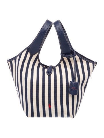 Canvas Polo Play Striped Canvas Tote Large